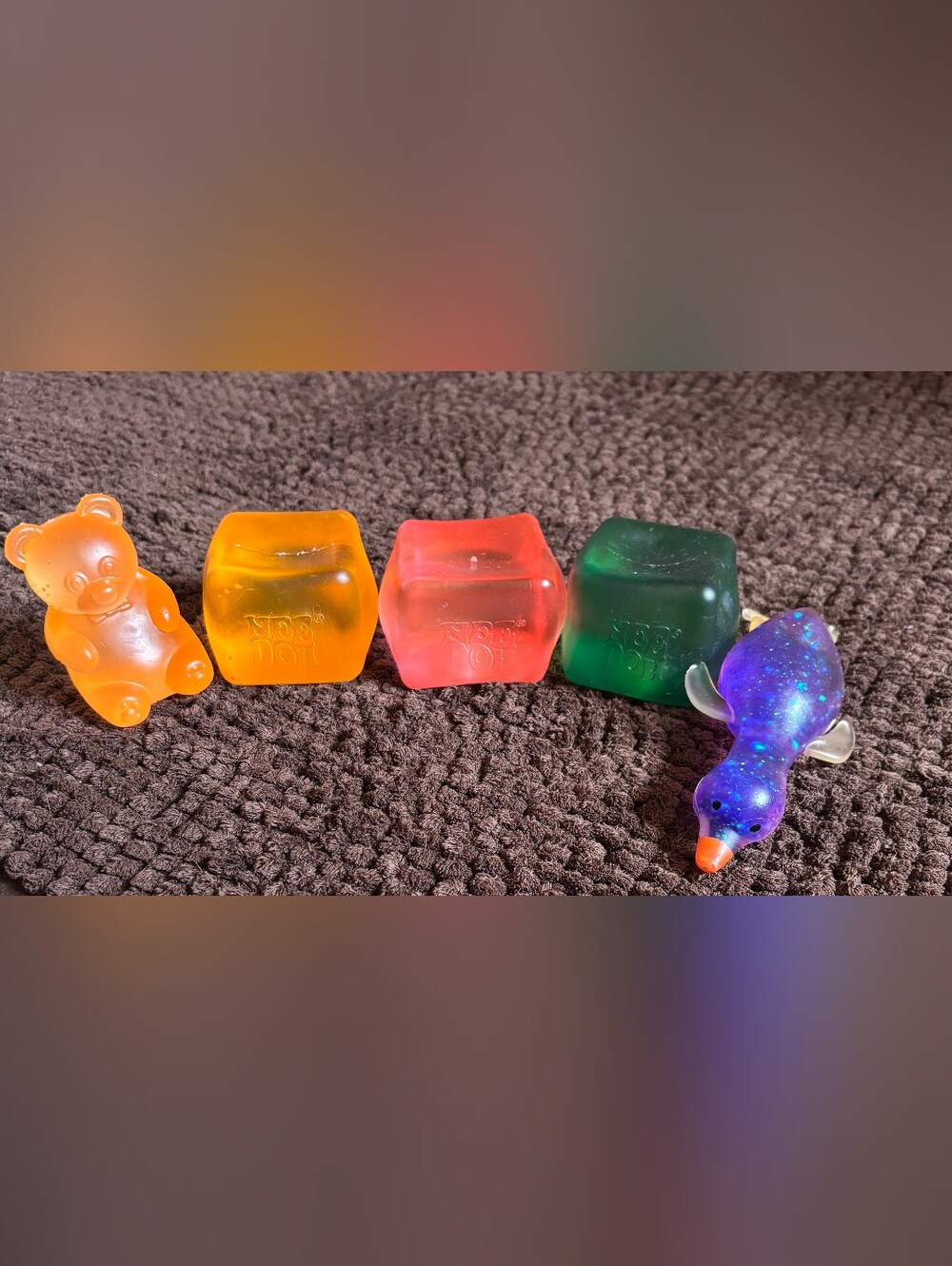 Colorful Sensory Squish Cubes - Set of Orange, Pink, and Green, Bundle Of 5